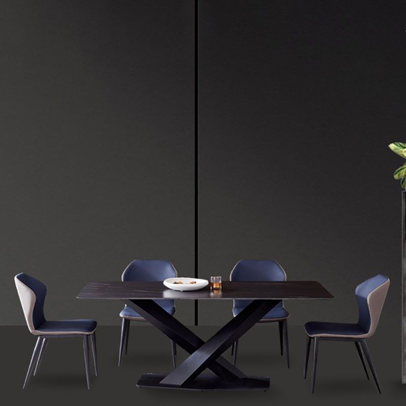 Sintered Stone Table for Restaurant Industrial Rectangle Dining Table Metal Pedestal Clearhalo ' dining_table' 'Dining Tables & Seating' 'Dining Tables' 'furn' 'furn_dining_table' 'Furniture' 'furniture_dining_table' 'Kitchen & Dining Furniture' 'kitchen&dining_furn' 'kitchen' 'kitchen_dining_table' 1200x1200_e84d7f13-1d0e-4d21-bc63-685ebfb3deb1