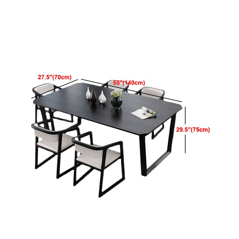Simplicity Style Dining Table Solid Wood Black Dinette Table for Home and Kitchen Clearhalo 'Dining Tables & Seating' 'Dining Tables' 'dining_table' 'furn' 'furn_dining_table' 'Furniture' 'Kitchen & Dining Furniture' 1200x1200_e84df16b-a917-4fef-92a9-4ab2f3bc46dd