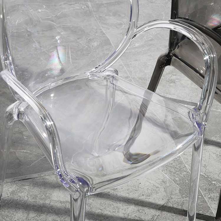 Modern Simple Arm Chair Plastic Base Stackable Dining Chair for Kitchen Clearhalo 'Dining Chairs' 'Dining Tables & Seating' 'dining_chair' 'furn' 'furn_dining_chair' 'Furniture' 'Kitchen & Dining Furniture' 1200x1200_e84e1d2e-6b9b-42b7-95bd-0ca2c2e7b618