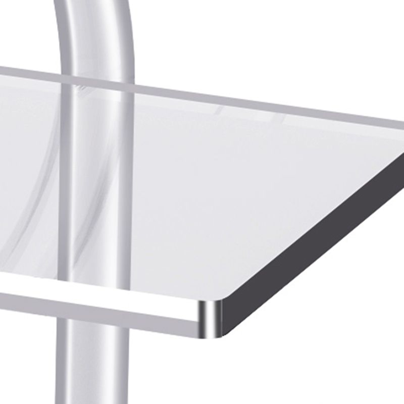 Contemporary Clear Acrylic Sofa Side Accent Table 4 Legs End Table with Storage Shelves Clearhalo 'Coffee & Accent Tables' 'End & Side Tables' 'end_side_tables' 'furn' 'furn_end_side_tables' 'Furniture' 'Living Room Furniture' 1200x1200_e84e37c1-ba6e-4b75-a02a-8bcdc991a183