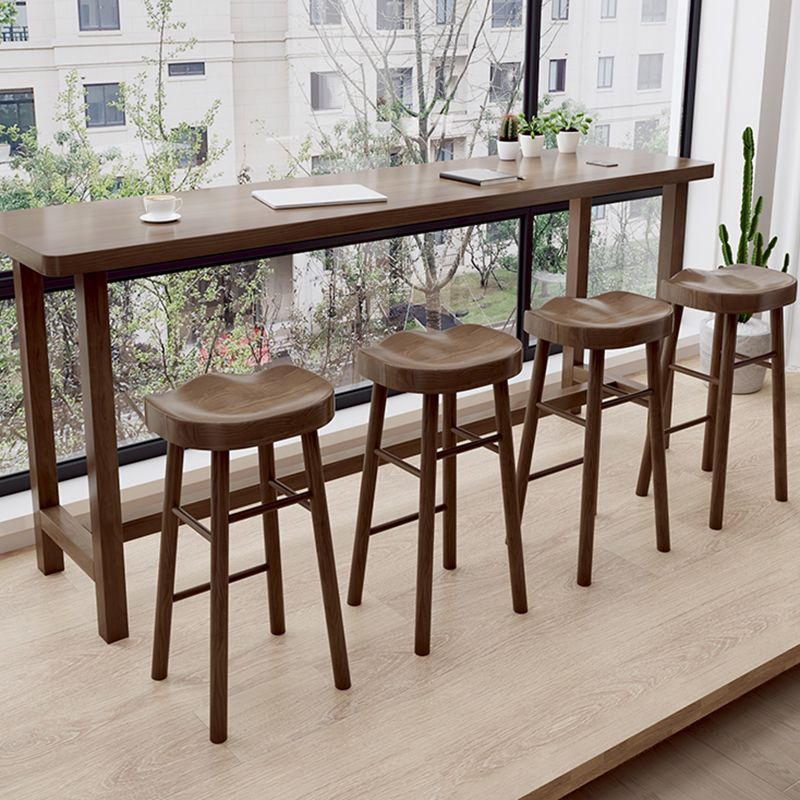 Contatore in legno massiccio e sgabelli da bar moderni sgabelli da banco marrone