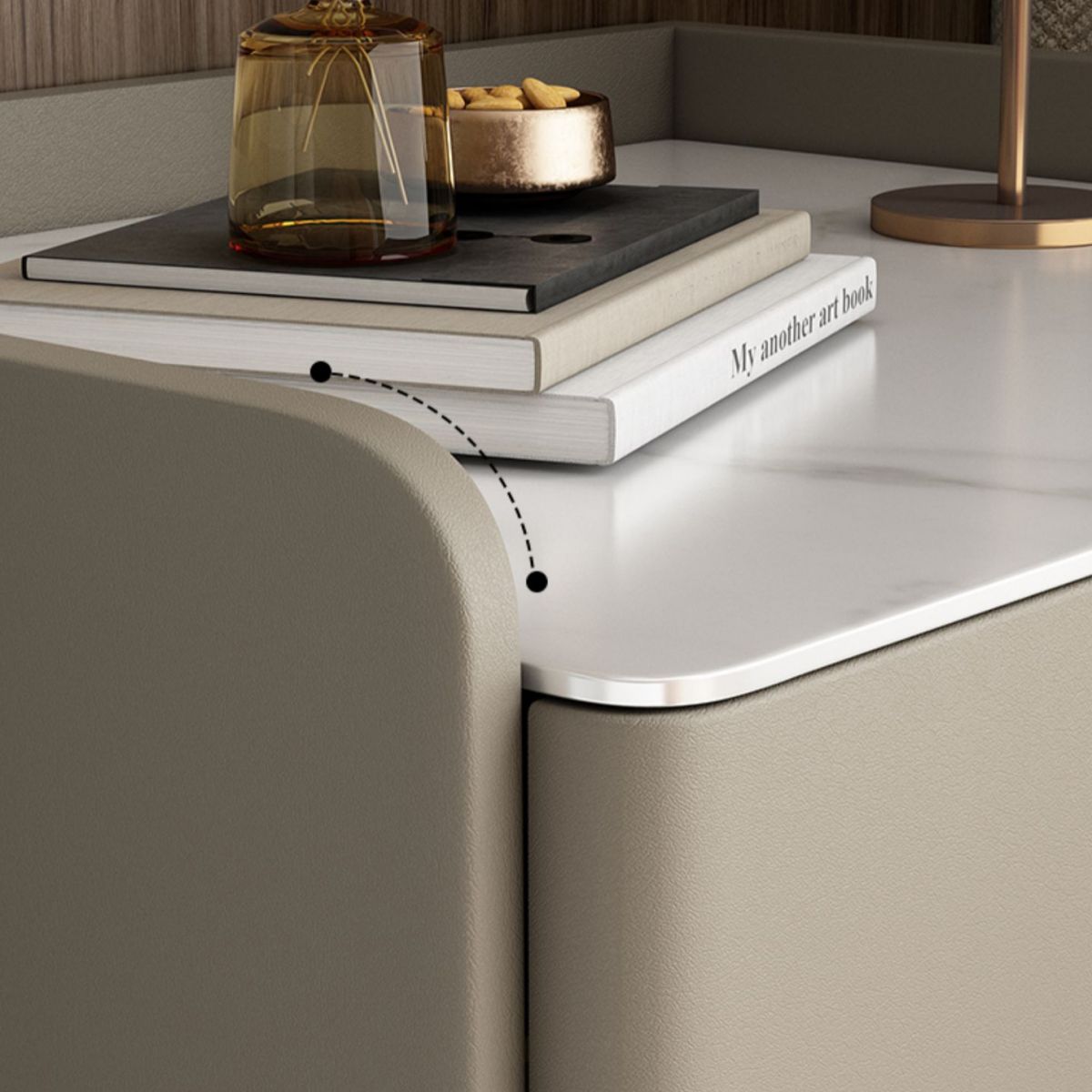 Table de nuit à table de nuit contemporaine avec 3 tiroirs