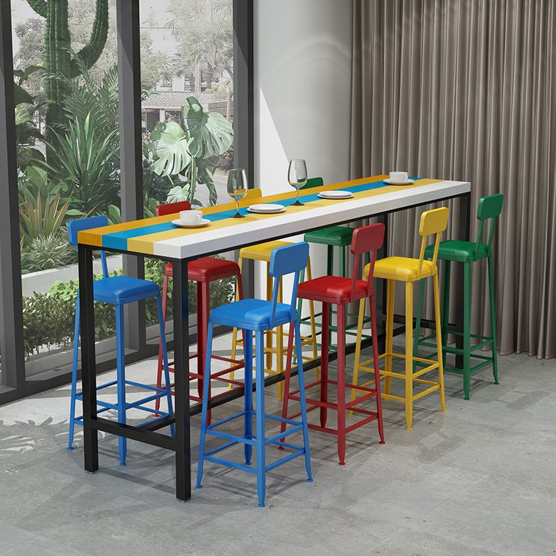 Moderne 1/5/9 Stück Stangen Tisch Set Rechteck Kiefer Holzschalter mit hohen Stühlen