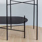 Table de cocktail basse à pieds croisés en fer elliptique en noir de 15,7" H