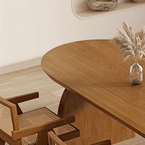 Dining Room Oval Dinner Table Kitchen Solid Wood Dining Table Clearhalo 'Dining Tables & Seating' 'Dining Tables' 'dining_table' 'furn' 'furn_dining_table' 'Furniture' 'Kitchen & Dining Furniture' 1200x1200_e851927c-c860-4c80-b89b-4ecbafd945d0