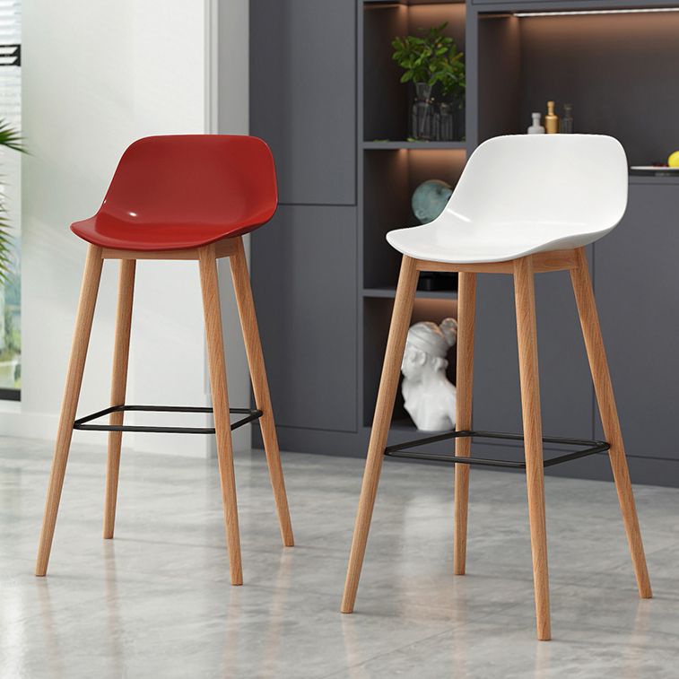 Modern Armless Backrest Counter Stool Wood Cashier Bar Stool with Plastic Seat Clearhalo 'Bar Furniture' 'Bar Stools' 'bar_stools' 'furn' 'furn_bar_stools' 'furniture_bar_stools' 'Kitchen & Dining Furniture' 'kitchen&dining_furn' 'kitchen' 'kitchen_furn' Furniture' 1200x1200_e85203dc-dd22-419f-9e42-71c001acbf7d