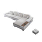 Modern Style Sectional Tufted Back Ramp Armrest White Storage Rack Sofa Clearhalo 'furn' 'furn_sectionals' 'Furniture' 'Living Room Furniture' 'Sectionals' 1200x1200_e8522988-5f54-4e0e-a0d6-fc683726931f