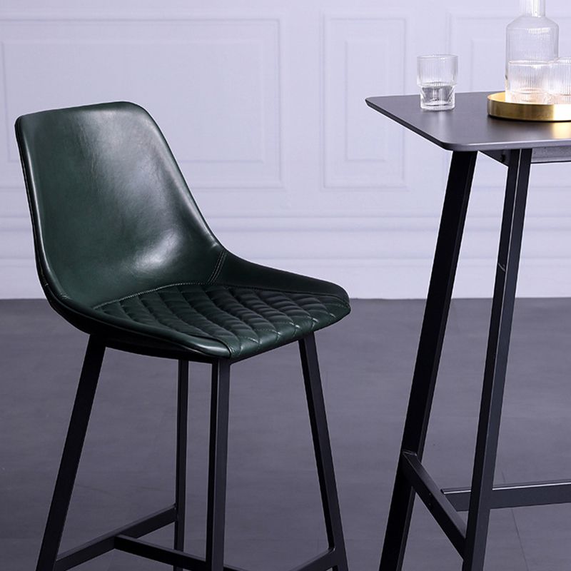 Modern Leather Seats Barstool Metal 4 Legs Base Bar Stool for Living Room Clearhalo 'Bar Furniture' 'Bar Stools' 'bar_stools' 'furniture_bar_stools' 'Kitchen & Dining Furniture' 'kitchen&dining_furn' 'kitchen' 'kitchen_furn' Furniture' 1200x1200_e852cb14-4776-4eb4-8a7d-6b518ef34af2