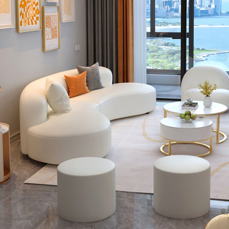 Curved Armless Sectional Sofa Faux Leather Stain-resistant Sectional Clearhalo 'furn' 'furn_sectionals' 'Furniture' 'Living Room Furniture' 'Sectionals' 1200x1200_e855da15-9d55-4ed1-892a-712072919195