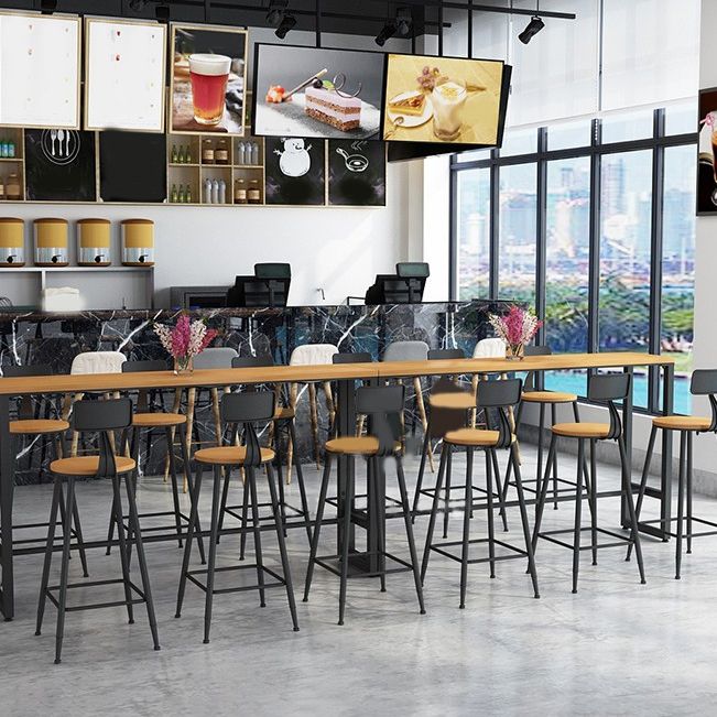 1/7 Pieces Indoor Bar Table Set Industrial Wooden Bar Table and Stools with Footrest Clearhalo 'Bar Furniture' 'furn' 'furn_home_bar_bar_sets' 'Furniture' 'Home Bars & Bar Sets' 'home_bar_bar_sets' 'Kitchen & Dining Furniture' 1200x1200_e8576d49-b115-4a0b-8121-a30e6a968761