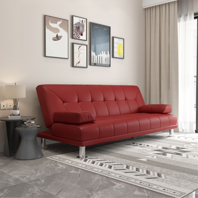 Sofa convertible de 33,46 "Sofa large en cuir en cuir avec dos biscuit