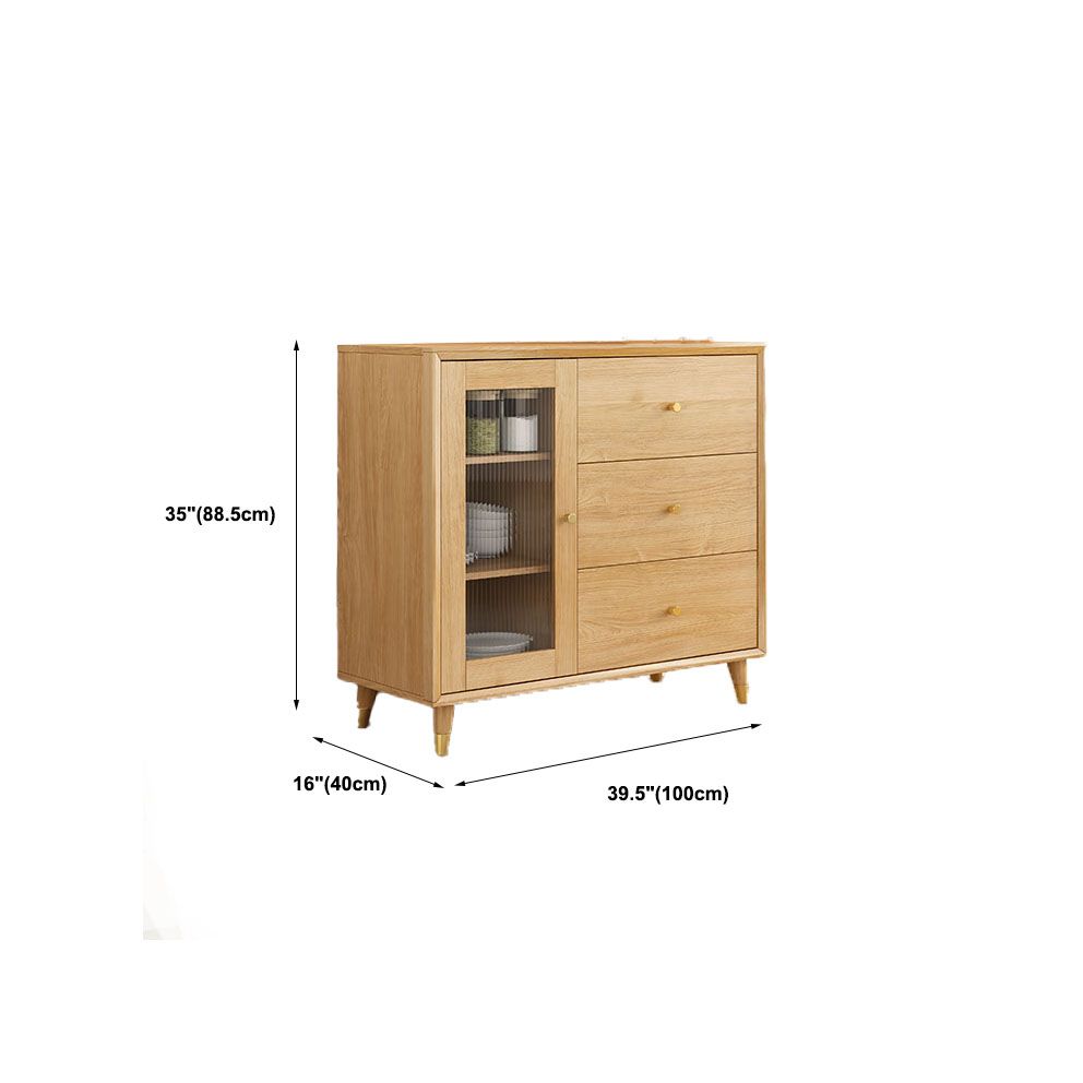 Color natural apare de lado de madera maciza con puerta y cajón