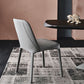 Faux Leather Kitchen Dining Chairs Parsons Chairs with Metal Base