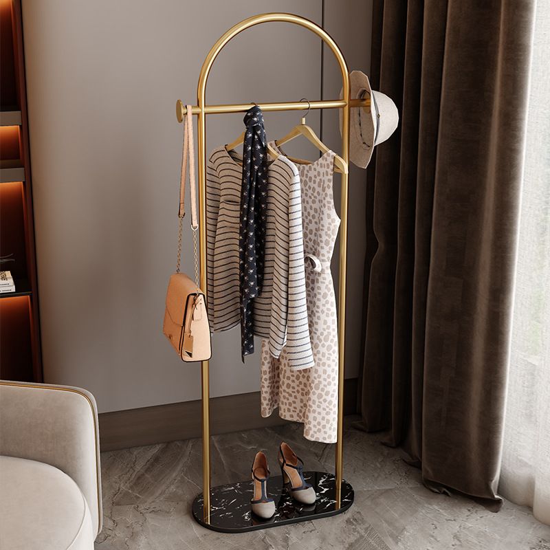 Modern Coat Rack Double Coat Hooks Metal Coat Rack with Marble Bottom Clearhalo 'Entry & Mudroom Furniture' 'furn' 'furn_hall_tree_coat_racks' 'Furniture' 'Hall Trees & Coat Racks' 'hall_tree_coat_racks' 1200x1200_e85a52d4-5d36-4e98-8353-56d2d0d6f3f7