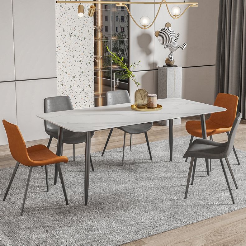 Moderne eetkamer diner keukentafel 4 poten stenen eettafel