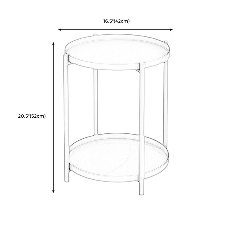 4 Legs Base Design Carbon Steel White/green/black/yellow Round Side Table