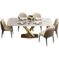 Metal Contemporary Rectangular Table Sintered Stone Table for Dining Room Clearhalo ' dining_table' 'Dining Tables & Seating' 'Dining Tables' 'furn' 'furn_dining_table' 'Furniture' 'furniture_dining_table' 'Kitchen & Dining Furniture' 'kitchen&dining_furn' 'kitchen' 'kitchen_dining_table' 1200x1200_e85bfd51-e586-4224-9caa-71de451d3246