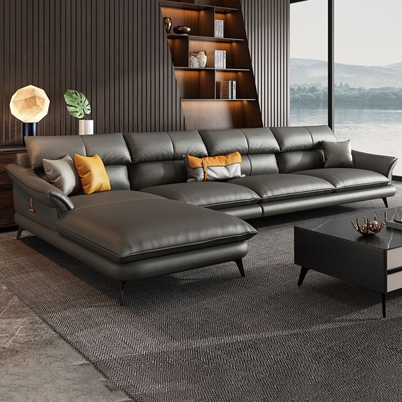 北欧スタイルの断面ソファフレアアームクッションバックセクショナルソファ