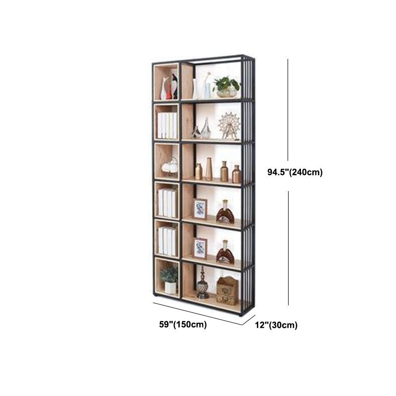 Modern Metal and Wooden Book Shelf Open Study Room Bookcase with Shelves Clearhalo 'Bookcases' 'furn' 'furn_bookcases' 'Furniture' 'Office Furniture' 1200x1200_e85cfca1-bc26-4ad4-9f96-2b3d9aa3e4e5