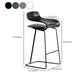 Armless Metal Indoor Bar Stool Scandinavian Plastic Stool with Footrest