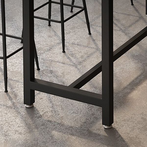 Modern Brown Wood Bistro Table with Rectangle Table Top Black Trestle Table 42'' H Clearhalo 'Bar Furniture' 'Bar Tables' 'bar_tables' 'furn' 'furn_bar_tables' 'Furniture' 'furniture_bar_tables' 'Kitchen & Dining Furniture' 1200x1200_e85eb868-af2a-4910-b42a-920027d8b2cd