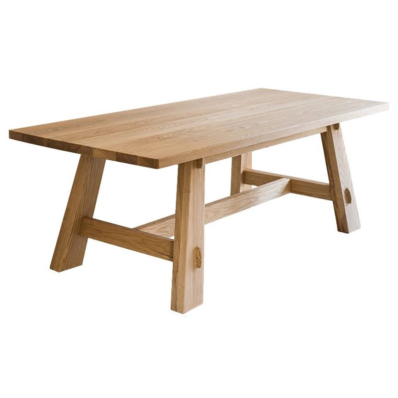Solid Wood Rectangle Dining Table in Nature Contemporary Wooden Table with Trestle Base Clearhalo ' dining_table' 'Dining Tables & Seating' 'Dining Tables' 'furn' 'furn_dining_table' 'Furniture' 'furniture_dining_table' 'Kitchen & Dining Furniture' 'kitchen&dining_furn' 'kitchen' 'kitchen_dining_table' 1200x1200_e85f6781-d916-4250-933e-9b88e4ccfc0f