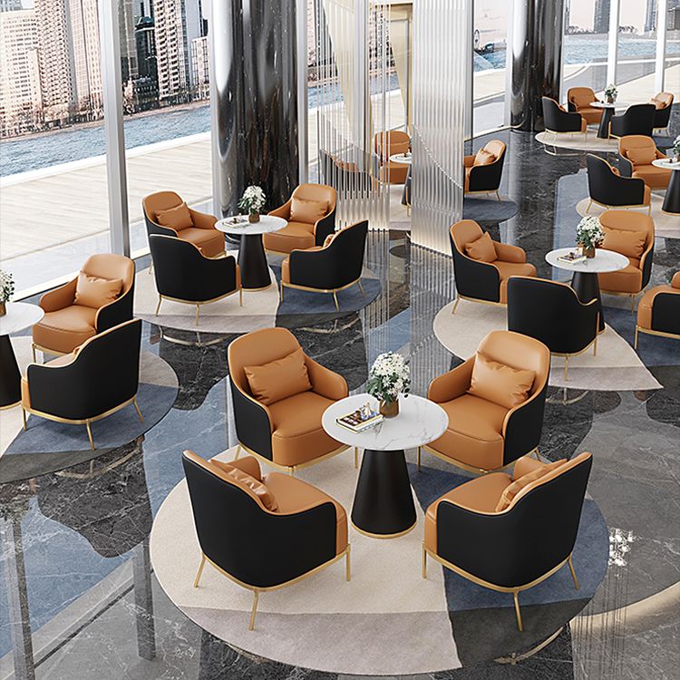 32.67" High Faux Leather Arm Chair Recessed Arms Accent Chair with Basic Four Leg Clearhalo 'Accent Chairs' 'accent_chairs' 'Chairs & Seating' 'furn' 'furn_accent_chairs' 'Furniture' 'Living Room Furniture' 1200x1200_e861a107-e7be-4f6e-b1cf-dfce6fc7e06e