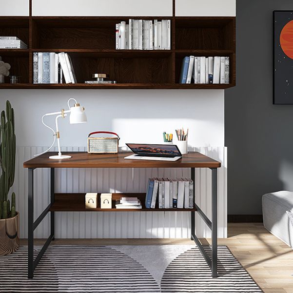 Industrial Style Home Office Desk Wooden Rectangular Writing Desk Clearhalo 'furn' 'furn_office_desk' 'Furniture' 'furniture_office_desk' 'Office Desks' 'Office Furniture' 'office_desk' 1200x1200_e861a6b7-f861-439b-a7f7-52d174a7f354