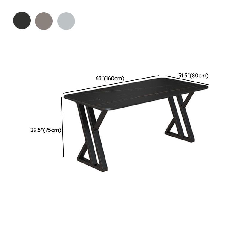 Industrial Style Task Desk Rectangular Shaped Office Desk in Grey/White/Black Clearhalo 'furn' 'furn_office_desk' 'Furniture' 'Office Desks' 'Office Furniture' 'office_desk' 1200x1200_e861bc98-2a43-4b86-829b-4dff076ffa8b
