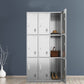 Chrome Metal Storage Cabinet Contemporary Cabinet with Hinged Doors