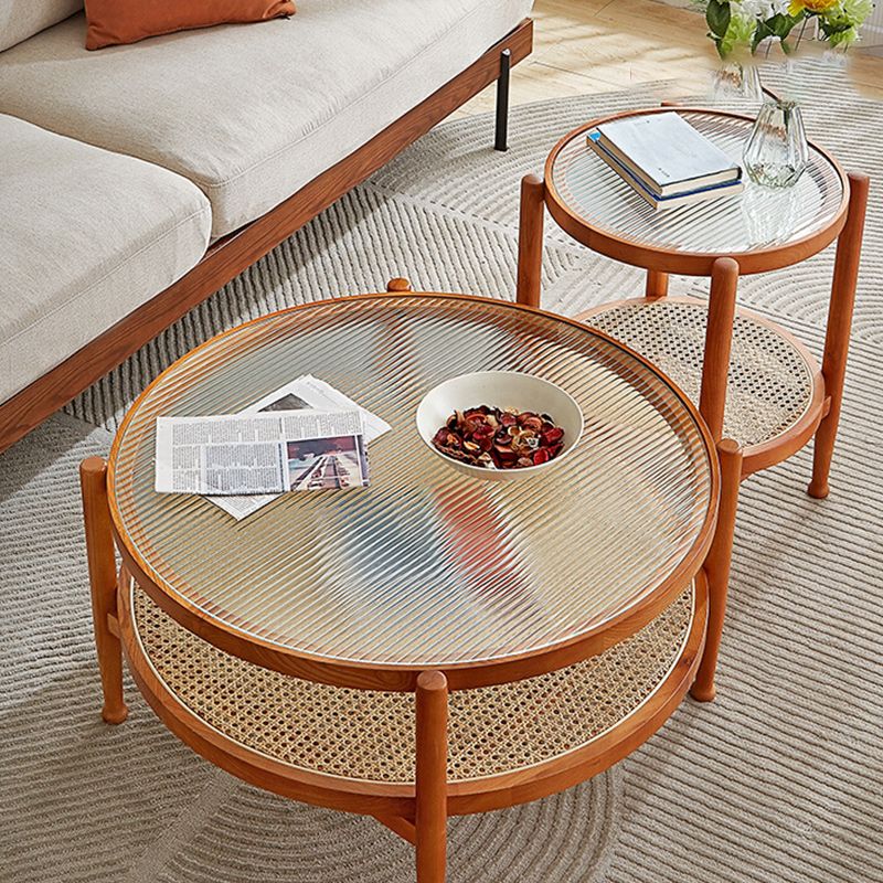 Tropical Round Cocktail Table Storage Solid Wood Coffee Table Clearhalo 'Coffee & Accent Tables' 'Coffee Tables' 'coffee_tables' 'furn' 'furn_coffee_tables' 'Furniture' 'Living Room Furniture' 1200x1200_e8645242-0b8a-429f-ae4f-cebaabe2ffd1
