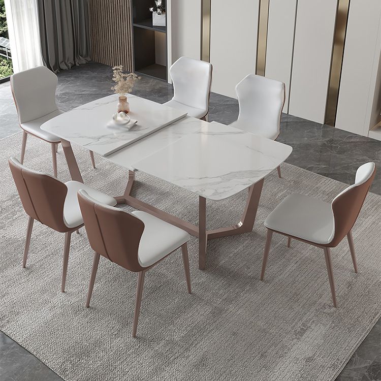 Nordic 1/4/5/7 Pieces Dining Set Sintered Stone Dining Table with Leather Chairs Clearhalo 'Dining Room Sets' 'Dining Tables & Seating' 'dining_room_set' 'furn' 'furn_dining_room_set' 'Furniture' 'furniture_dining_room_set' 'Kitchen & Dining Furniture' 'kitchen&dining_furn' 'kitchen' 1200x1200_e864aae6-ea07-4fa5-b932-333f54df6410