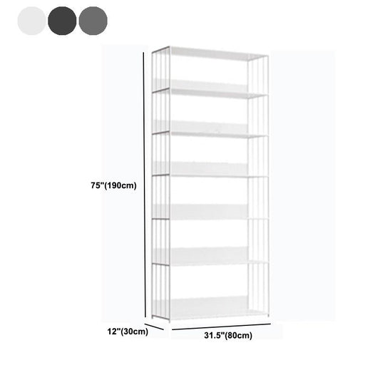 Modern Open Storage Bookcase 12" W Iron Frame Bookshelf with Shelves Clearhalo 'Bookcases' 'furn' 'furn_bookcases' 'Furniture' 'Office Furniture' 1200x1200_e8655ad5-e18f-471e-94c9-c01080c04a6d