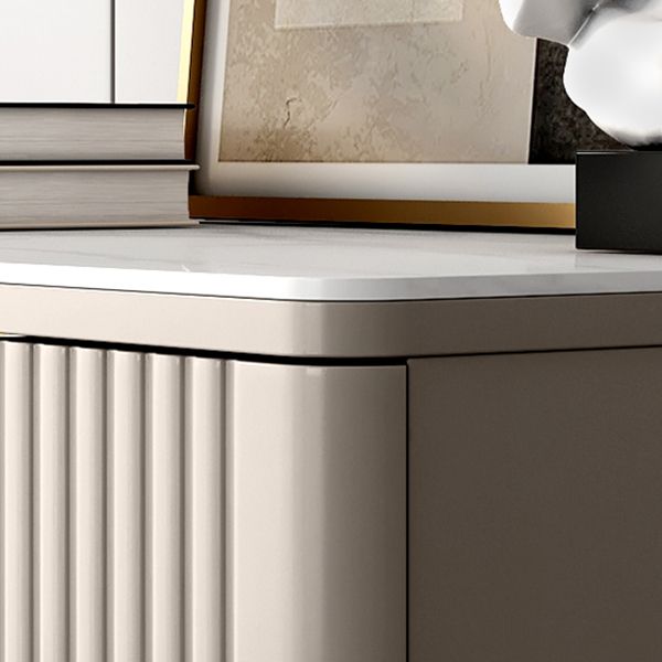 Moderno tavolo a buffet in pietra in pietra in legno ingegnerizzato con cassetto per soggiorno