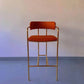 Glam Gold Legs Bar Stools Living Room Upholstered Bar Stool with Footrest