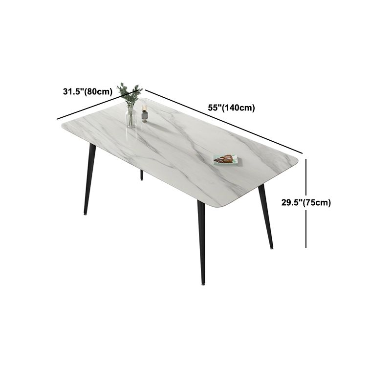 Modern Rectangle Sintered Stone Dining Table Set 1/2/5/6/7 Pieces Dining Set for Home Use Clearhalo 'Dining Room Sets' 'Dining Tables & Seating' 'dining_room_set' 'furn' 'furn_dining_room_set' 'Furniture' 'Kitchen & Dining Furniture' 1200x1200_e86792a6-4121-42a6-a0bc-56959b707f7b
