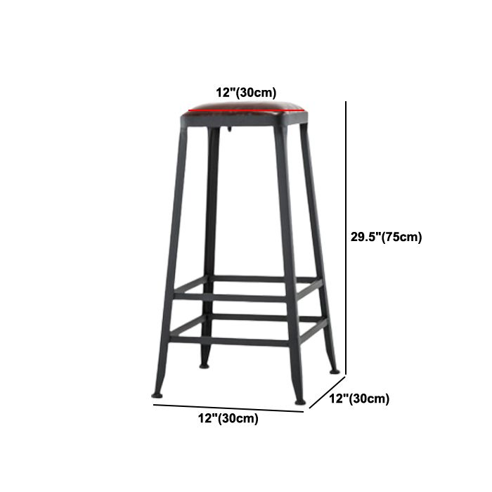 Tabouret de bar en cuir PU de style de style industriel avec des jambes en métal pour restaurant