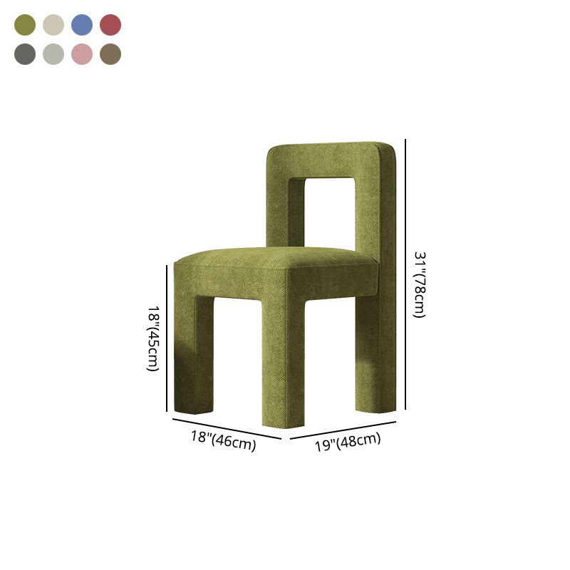 Scandinavian Style Open Back Dining Side Chair Linen Fabric Armless Dining Chairs Clearhalo ' kitchen&dining_furn' 'Dining Chairs' 'Dining Tables & Seating' 'dining_chair' 'furn' 'furn_dining_chair' 'Furniture' 'furniture_dining_chair' 'Kitchen & Dining Furniture' 'kitchen' 1200x1200_e867ded7-7218-46bf-9e0f-3eac350cb96b