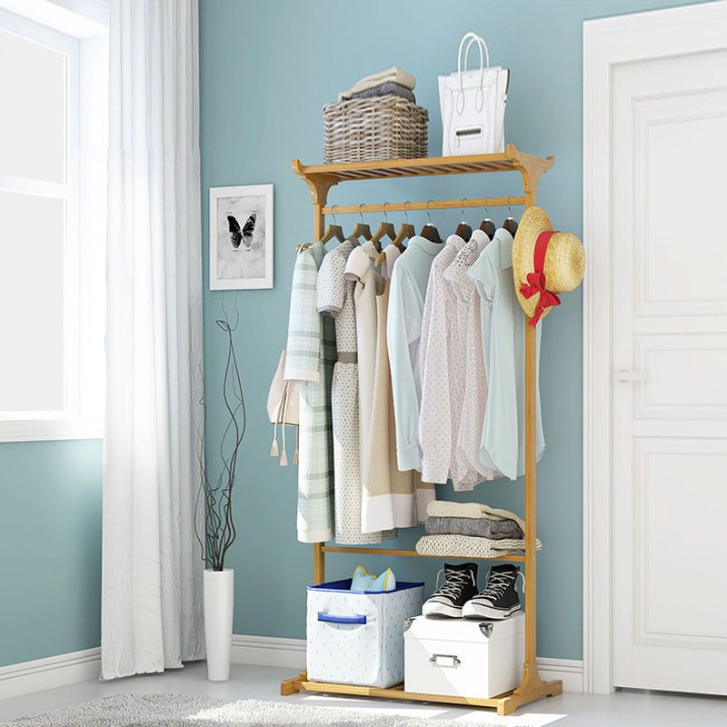 Appuntamento per abiti moderni in legno massiccio di cappotto indipendente con ripiani di stoccaggio