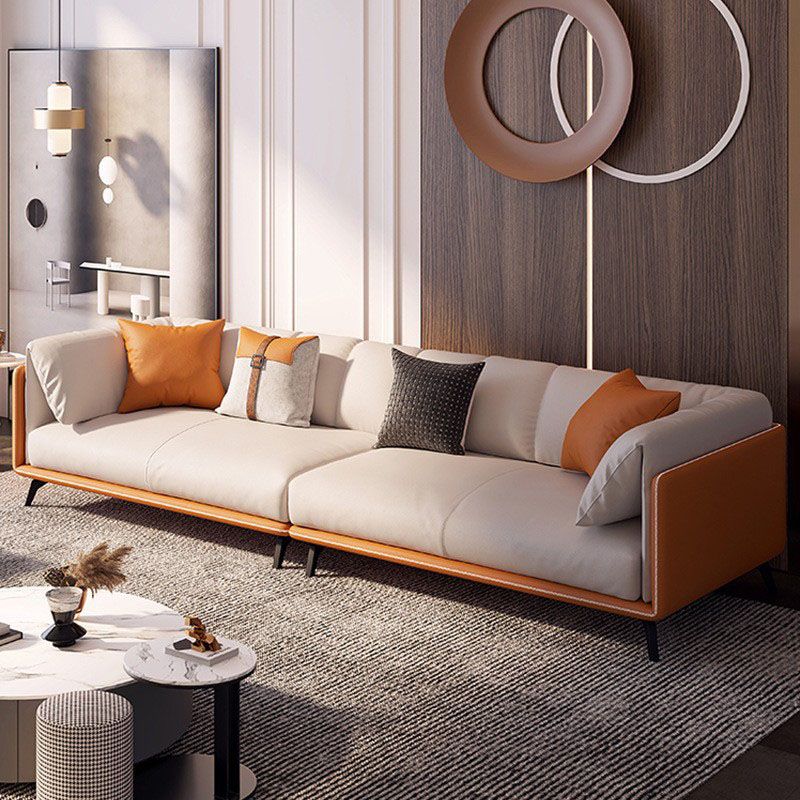 Zeitgenössischer Smoking -Arm -Sofa -Fleckfest -Kunstleder -Sofa