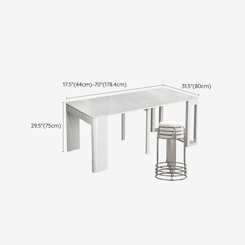 5/7/9 PCs tavolo da dinette a forma di rettangolo contemporaneo con sedia senza braccia