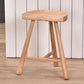 Industrial Backless Solid Wood Counter Stool Wooden Armless High Chair with 3 Legs