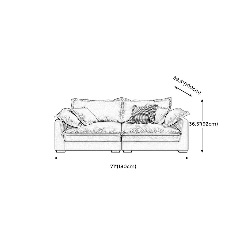 静止リビングルームスクエアアーム標準ブルーグレーモダンソファ