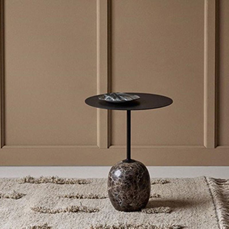Pedestal Round Side Table Mid-Century Metal Sofa Corner Table Clearhalo 'Coffee & Accent Tables' 'End & Side Tables' 'end_side_tables' 'furn' 'furn_end_side_tables' 'Furniture' 'Living Room Furniture' 1200x1200_e86e3137-3cc5-4b60-87a8-e63f8b1bf374