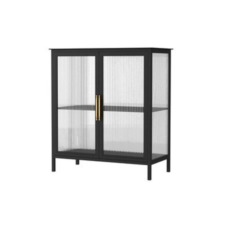 Glam Iron Dining Server Glass Doors Cabinet Sideboard per il ristorante