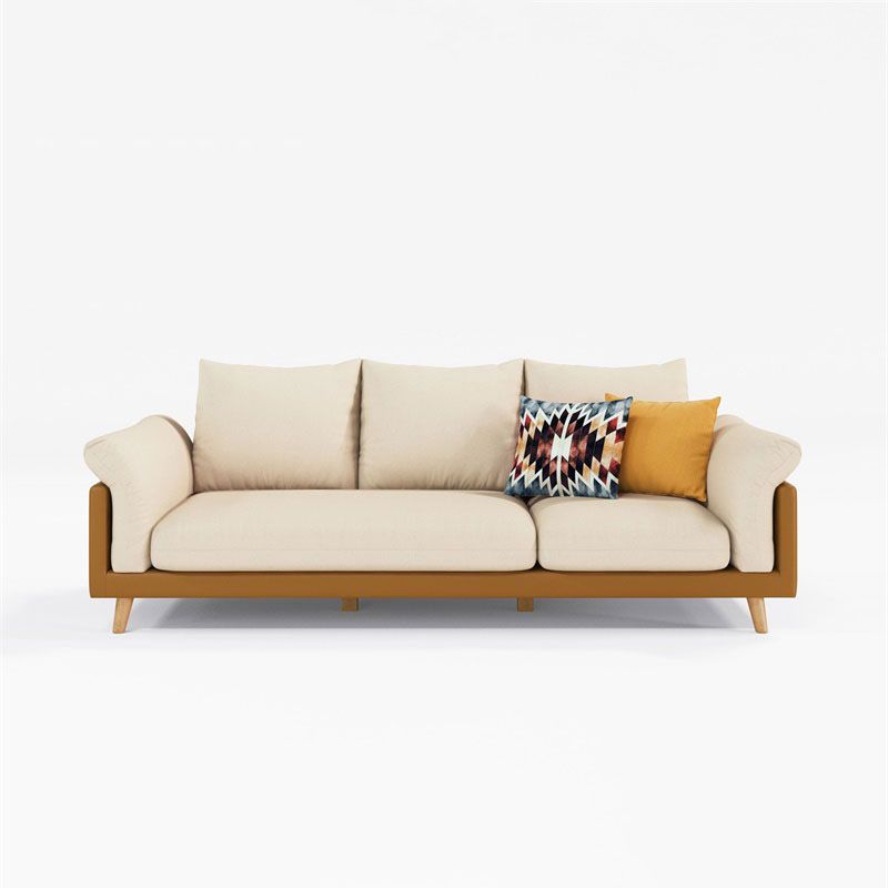 Contemporary Linen Standard Sofa Pillow Top Arm Settee in Beige and Grey Clearhalo 'furn' 'furn_sofas' 'Furniture' 'Living Room Furniture' 'Sofa' 'sofas' 1200x1200_e86fb6bb-8069-4d2b-991f-4de45a7e74b1