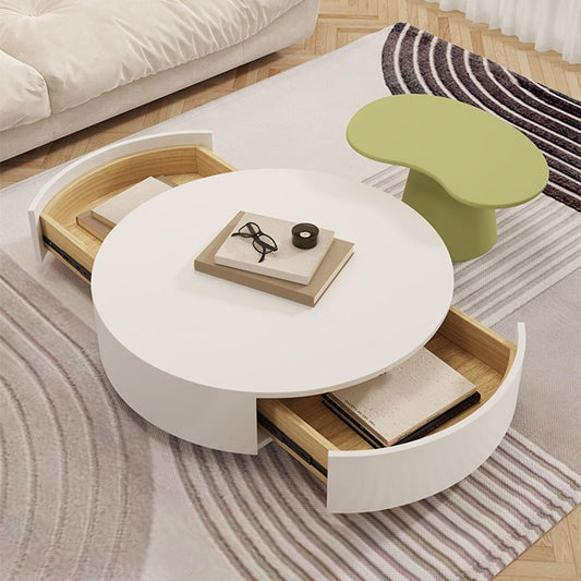 White Coffee Table Wooden 2 Piece Nesting Tables with Storage Drawer Clearhalo 'Coffee & Accent Tables' 'Coffee Tables' 'coffee_tables' 'furn' 'furn_coffee_tables' 'Furniture' 'Living Room Furniture' 1200x1200_e86fe7fa-4b03-440a-9541-786148116c6d