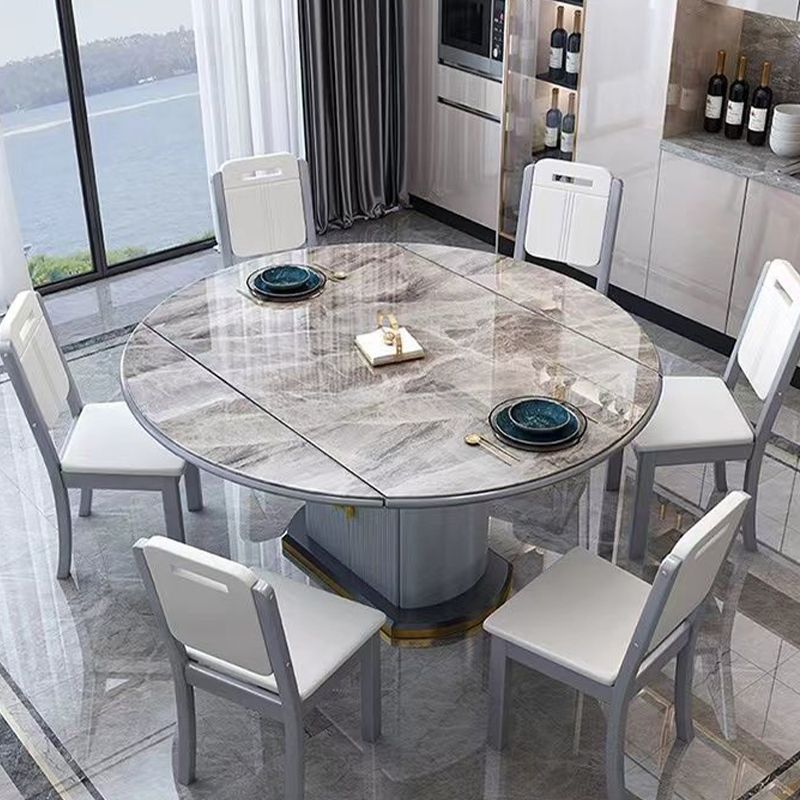 Tavolo da pranzo moderno in pietra con tavolo a 2 ante per sala da pranzo