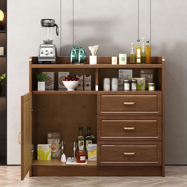 3-Drawer Rubber Wood Sideboard Glam Open Storage Credenza for Living Room Clearhalo 'buffet_sideboard' 'Buffets & Sideboards' 'furn' 'furn_buffet_sideboard' 'Furniture' 'furniture_buffet_sideboard' 'Kitchen & Dining Furniture' 1200x1200_e8726189-c886-4b8b-8b02-d701c7528793