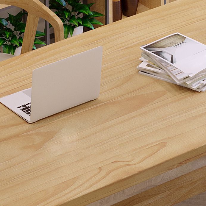 Modern Style Office Desk Solid Wood Trestle Writing Desk for Home Clearhalo 'furn' 'furn_office_desk' 'Furniture' 'Office Desks' 'Office Furniture' 'office_desk' 1200x1200_e872c71c-7dbe-4277-96c0-309d3dc9cd18